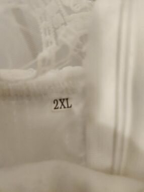 White Lace Trim Women’s Dress - 2XL